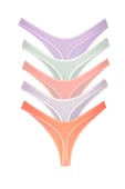 5 Adet Pamuklu Kadın Klasik Tanga Soft Renkler - 4