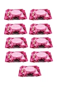 9 Paket Red Rose Islak Havlu Mendil 90 Adet Kapaklı Gül Kokulu - 1