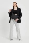 Kadın Siyah Deri Kapitone Clutch El Çantası - 5