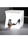 20 x 20 CM Profesyonel Stüdyo Led Işıklı Çift Sıra Ürün Fotoğraf Çekim Çadırı - 4