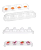 Silikon Tabanlı 4 Bölmeli Şeffaf Buz Kalıbı Yuvarlak Buzluk - 4