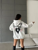 3 iplik şardonlu oversize compact true baskılı sweat Beyaz - 5