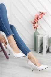 Merve BAŞ Kadın İnce Topuk Beyaz Stilletto - 3