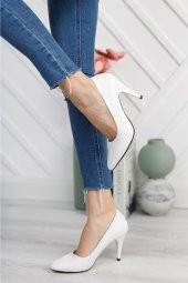 Merve BAŞ Kadın İnce Topuk Beyaz Stilletto - 4