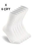 6 Çift Pamuklu A + Premium Beyaz Tenis Çorap - 1