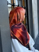 Pamuklu Amber Desen Eşarp-Mürdüm - 2