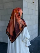 Pamuklu Amber Desen Eşarp-Mürdüm - 3