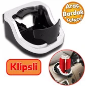 Araç Araba Otomobil Oto Bardak Tutucu Geçmeli Tip Klipsli - 1