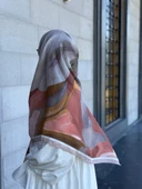 Pamuklu Amber Desen Eşarp-Taş - 1