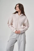 Exuma Kadın Fermuarlı Kum Rengi Sweatshirt 1529109-KUM - 2