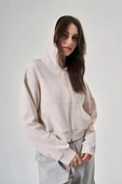 Exuma Kadın Fermuarlı Kum Rengi Sweatshirt 1529109-KUM - 7