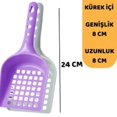 2li Kedi Kumu Küreği Plastik Kare Delikli Kolay Temizlenebilir Asılabilir Kum Temizleme Küreği 8X24 - 5
