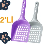 2li Kedi Kumu Küreği Plastik Kare Delikli Kolay Temizlenebilir Asılabilir Kum Temizleme Küreği 8X24 - 1