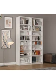 Asra Trend MDF Beyaz Kitaplık – Ayarlanabilir Raflar, Ev & Ofis Modern Dekoratif Kitaplık, K-09 thumbnail 1