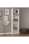 Asra Trend MDF Beyaz Kitaplık – Ayarlanabilir Raflar, Ev & Ofis Modern Dekoratif Kitaplık, K-01 thumbnail 1
