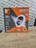 K2 Fanlı 30 w 3 Renk Dim Edilebilir Kumandalı Poyraz Led Ampul E27 Duylu - 1