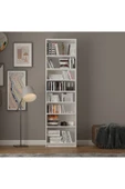 Asra Trend MDF Beyaz Kitaplık – Ayarlanabilir Raflar, Ev & Ofis Modern Dekoratif Kitaplık, K-01 thumbnail 4
