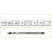 Makina Takım HSS-E DIN 374/C Metrik İnce Vidalı Helis Kanallı Makina Kılavuzu M8X1 - MTE B00105790490 - 1