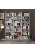 Asra Trend MDF Kül Gri Kitaplık – Ayarlanabilir Raflar, Ev & Ofis Modern Dekoratif Kitaplık, K-22 thumbnail 1