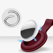 Apple AirTag Uyumlu Silikon Koruyucu Anahtarlık Arkası Kapalı Düşmez Yıkanabilir  Mürdüm - 2