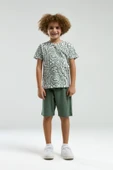 Arnetta Erkek Çocuk Desenli Bisiklet Yaka Kısa Kollu Şortlu Pijama Takım - 8