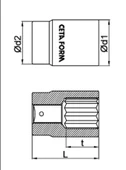 Ceta 3/4" 12 Köşe (Yıldız) Lokma Anahtar - 41 mm - C32-B41 - 2