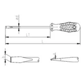 İzeltaş 7x125 mm Opak Seri Düz Uçlu Tornavida - İzeltaş 4300177125 - 2