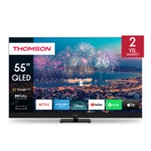 THOMSON 55QG6C14 55" 139 Ekran Uydu Alıcılı 4K Ultra HD Google QLED Plus TV - 1