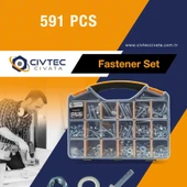 Civtec 591 Parça 20 Çeşit 8.8 Çelik Civata - Somun - Pul Seti TK-19 thumbnail 10