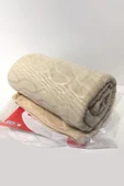 Marka Desenli Çift Kişilik Battaniye - Bej - 3