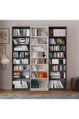 Asra Trend MDF Beyaz/Koyu Gri Kitaplık – Ayarlanabilir Raf, Ev&Ofis Modern Dekoratif Kitaplık, K-28 thumbnail 1