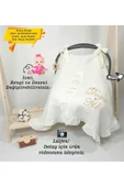 gros shop %100 Pamuk Nefes Alabilen Müslin Kumaş Püsküllü Puset Örtüsü (KİŞİYE ÖZGÜ ISİMLİ NAKIŞ DESENLİ) - 1
