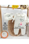 gros shop 4 Katlı Müslin 2'li Hastane Çıkış Mevlüt Seti %100 Pamuk Organik (Kişiye Özgü İsimli Nakış Desenli) thumbnail 1