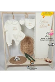 gros shop 4Katlı Müslin Kumaş Yakalı Tulum %100Pamuk Hastane Çıkışı-Hediyelik(Kişiye Özgüİsimli Nakış Desenli) - 1