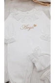 gros shop 10'lu Dantelli Hastane Çıkış Tulum Seti (Kişiye Özgü Isimli Nakış Desenli) - 2