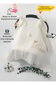gros shop %100Pamuk Nefes Alabilen 4Katlı Müslin Kumaş Püsküllü Puset Örtüsü(KİŞİYE ÖZGÜ ISİMLİ NAKIŞ DESENLİ - 1