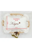 gros shop %100 Pamuk Müslin Kumaş Fırfırlı Takı Yastığı Kılıfı 35*45 (Kişiye Özgü İsimli Nakış Desenli) - 2