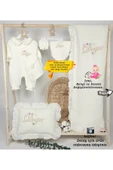 gros shop Yeni Doğan %100 Pamuk Müslin Hastane Çıkış Mevlüt Seti-Takı Yastık(Kişiye Özgü İsimli Nakış Desenli) thumbnail 1