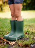 Bahçe ve Yağmur Renkli Çocuk Çizmesi 26-35 Yeşil thumbnail 1