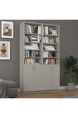 Asra Trend MDF Kül Gri Kapaklı Kitaplık – Ayarlanabilir Raf,Ev & Ofis Modern Dekoratif Kitaplık,K-41 thumbnail 1