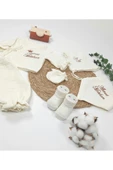 gros shop 4Katlı Müslin 6'li Bağcıklı Tulum %100Pamuk Hastane Çıkışı-Hediyelik(KişiyeÖzgü İsimli NakışDesenli) - 6