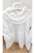 gros shop Yeni Doğan %100 Pamuk Dantelli Hediyelik Mevlüt Seti (KİŞİYE ÖZGÜ İSİMLİ NAKIŞ DESENLİ) - 4