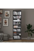 Asra Trend MDF Koyu Gri Kapaklı Kitaplık –Ayarlanabilir Raf,Ev & Ofis Modern Dekoratif Kitaplık,K-38 thumbnail 4