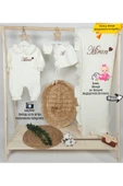 gros shop Yakalı Müslin Kumaş Hastane Çıkış Mevlüt Seti %100 Pamuk Organik (Kişiye Özgü İsimli Nakış Desenli) - 1