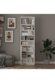 Asra Trend MDF Beyaz Kapaklı Kitaplık – Ayarlanabilir Raf, Ev & Ofis Modern Dekoratif Kitaplık, K-31 thumbnail 4