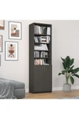 Asra Trend MDF Koyu Gri Kapaklı Kitaplık –Ayarlanabilir Raf,Ev & Ofis Modern Dekoratif Kitaplık,K-38 thumbnail 1