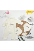 gros shop %100 Pamuk 4Katlı Müslin Kumaş Bağcıklı Tulum - Hediyelik (Kişiye Özgü İsimli Nakış Desenli) - 1