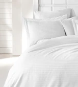 Tek Kişilik Nevresim Seti - Beyaz Saten (ÇARŞAFSIZ) - 2