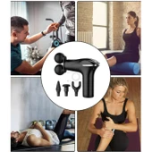 Ozmik HB-011  6 Fonksiyonlu Titreşimli Yoğurmalı 4 Başlıklı Masaj Aleti Darbeli Masaj Tabancası thumbnail 3