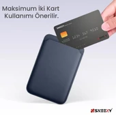 İphone 16-16 Plus - 16 Pro - 16 Pro max Uyumlu Birinci Sınıf Magsafe Cüzdan Magsafe Deri Kartlık  Lacivert - 3